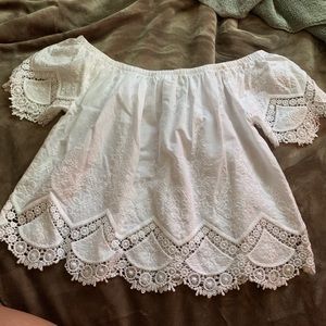 White full tilt off shoulder top